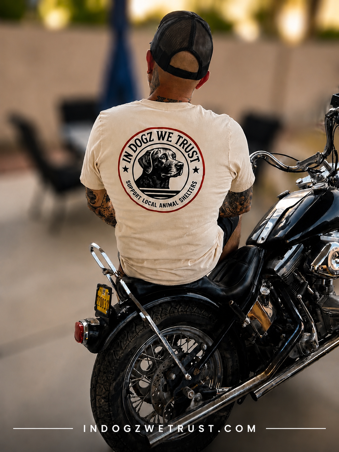 The Duke - Labrador Rescue Unisex T-Shirt - Soft Cream Color - In Dogz We Trust - Back View