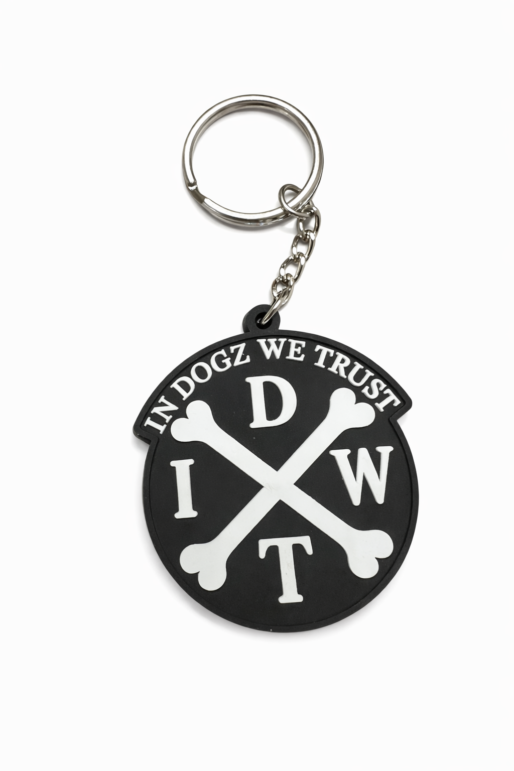 IDWT Crossbones Keychain - White/Black - In Dogz We Trust