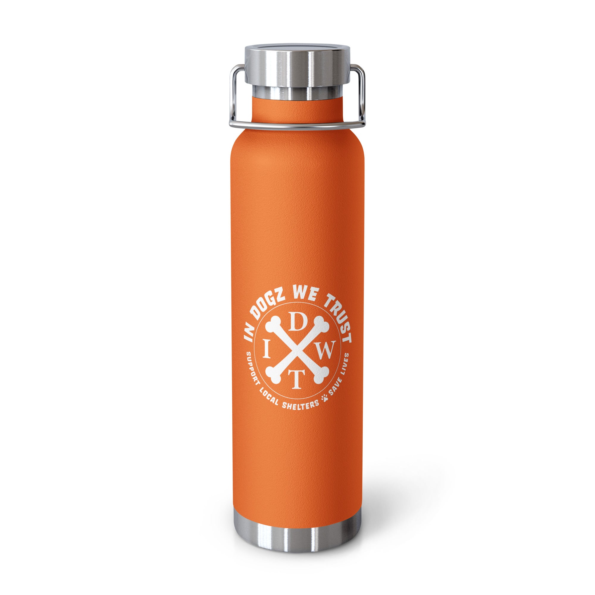 IDWT Copper Insulated 22oz Water Bottle - Orange - In Dogz We Trust