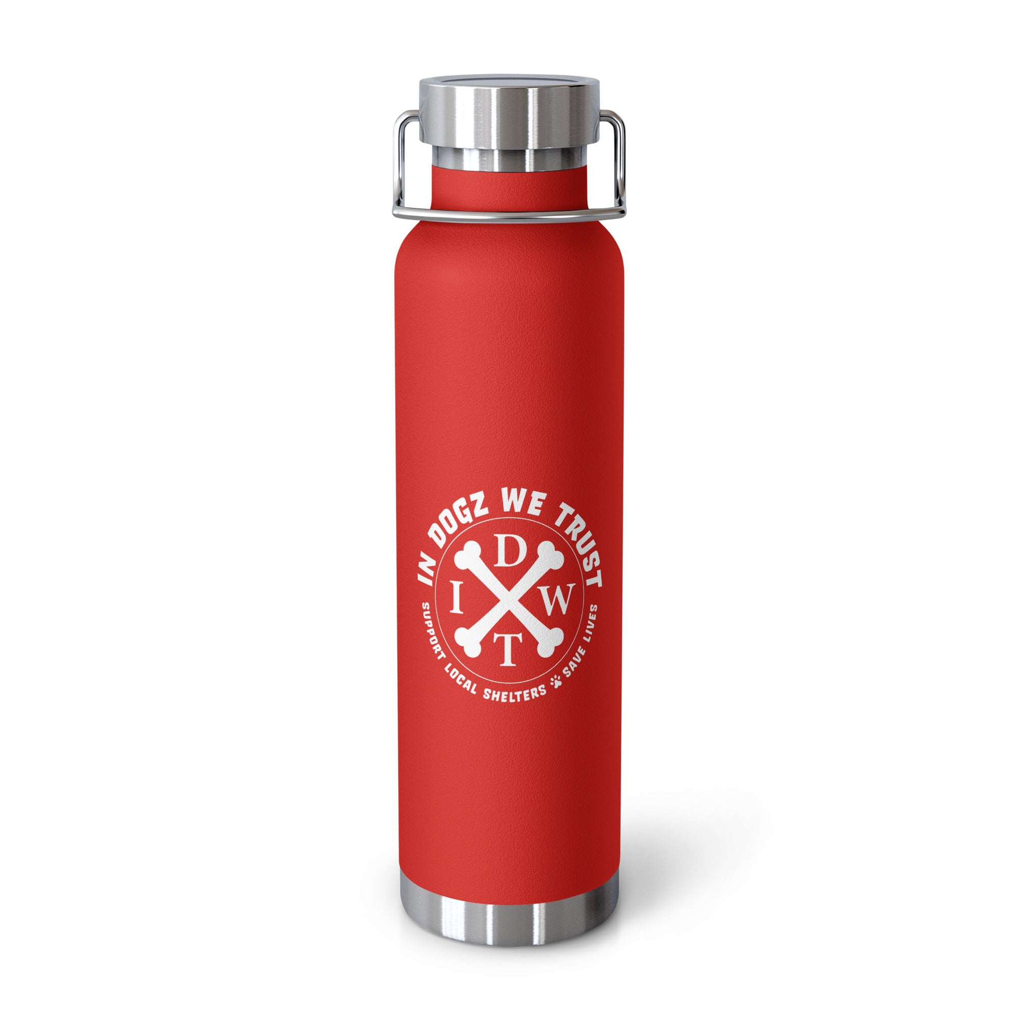 IDWT Copper Insulated 22oz Water Bottle - Red - In Dogz We Trust
