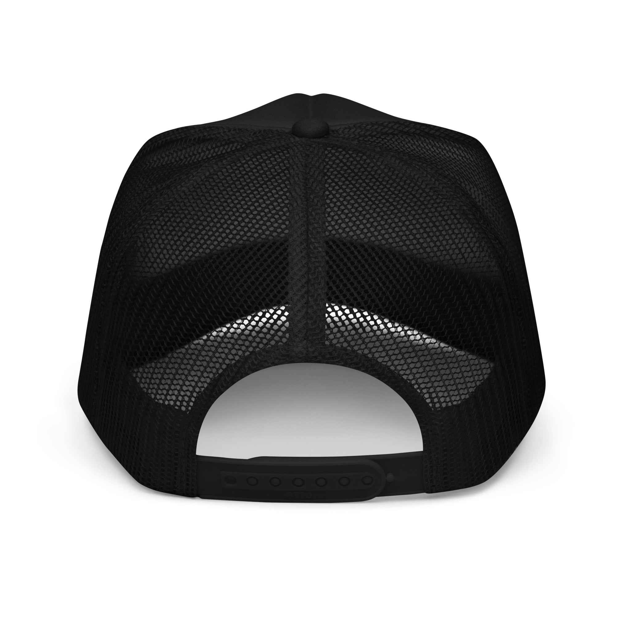 TX Support Local Dog Shelters: Texas Trucker Hat - In Dogz We Trust - Black - Back View