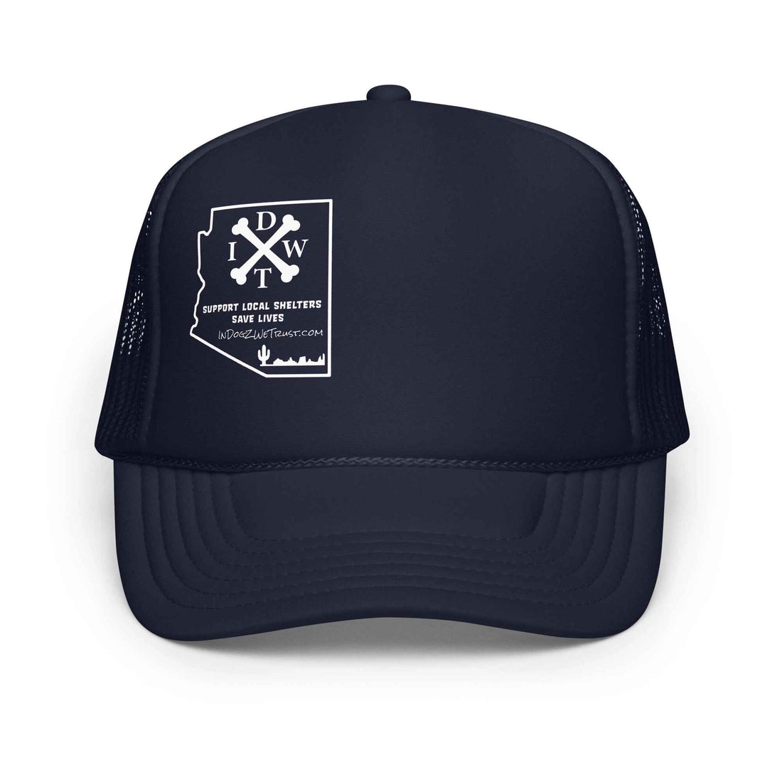 AZ Support Local Shelters Trucker Hat: Arizona Trucker Hat - In Dogz We Trust - Black