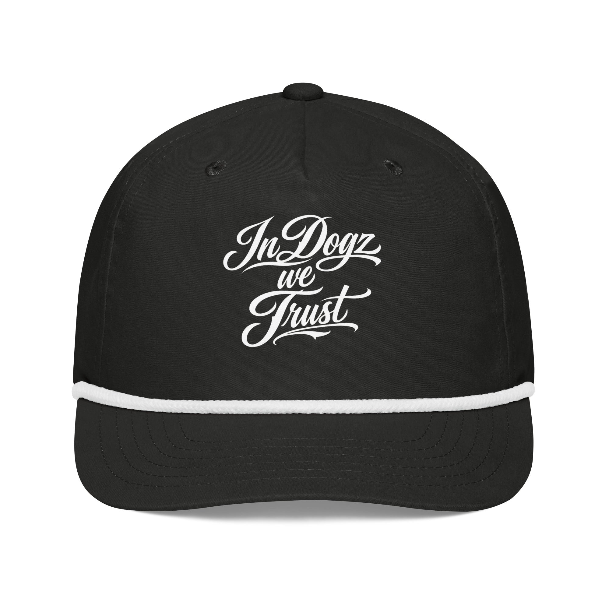 OG IDWT Rope Hat - Black/White - In Dogz We Trust - Front View