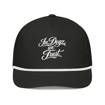 OG IDWT Rope Hat - Black/White - In Dogz We Trust - Front View