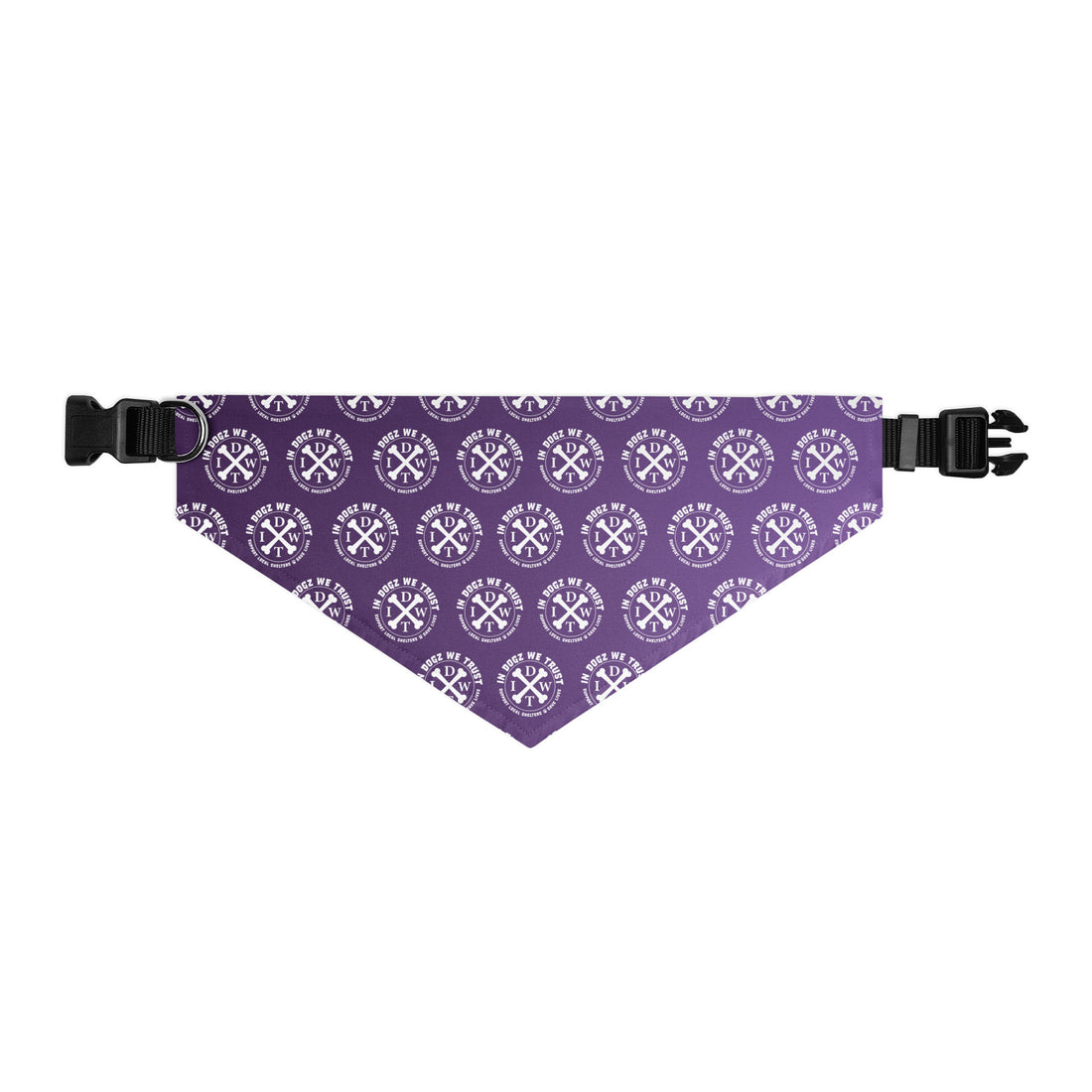 IDWT Crossbones Pattern Adjustable Pet Bandana Collar - Purple - Size: XL - In Dogz We Trust