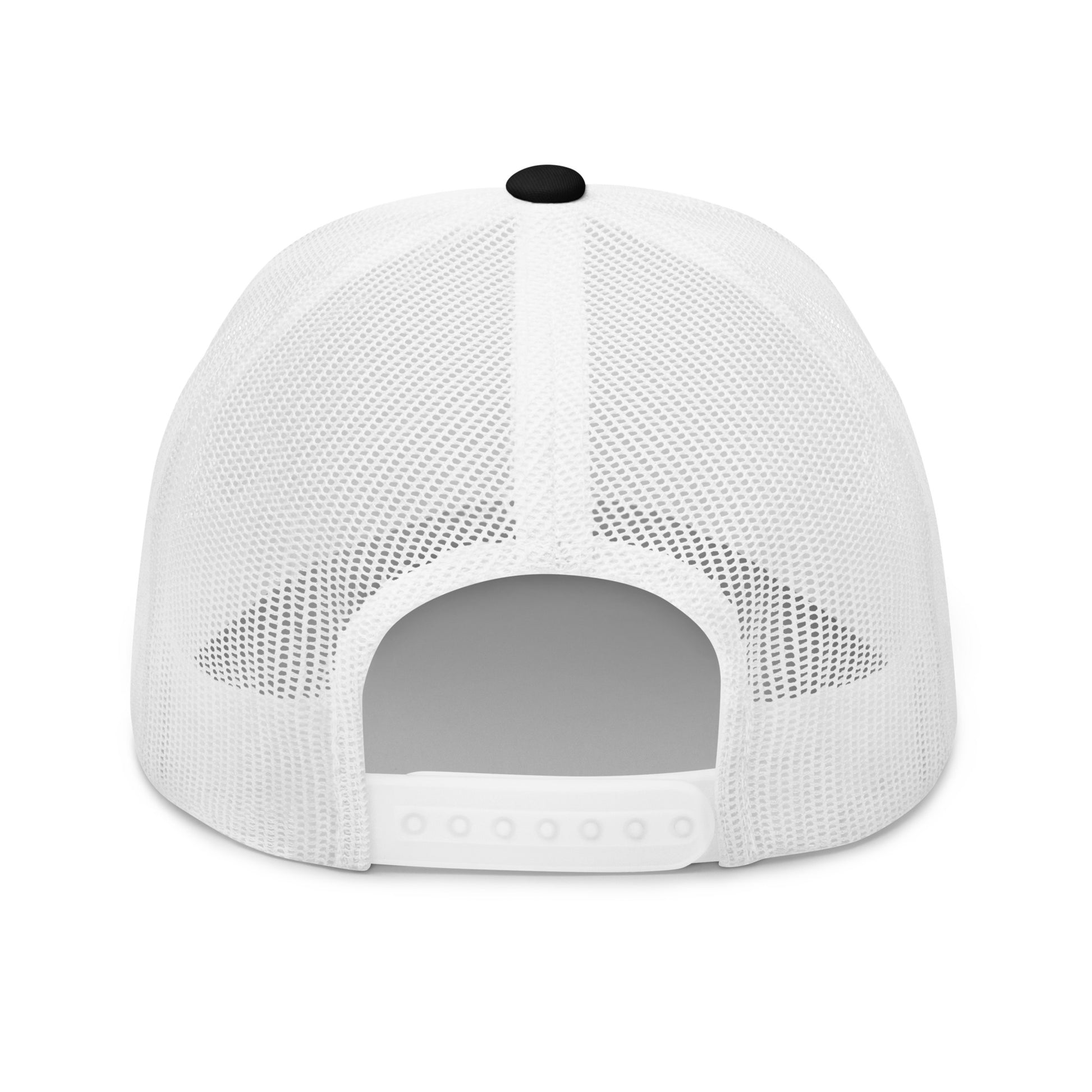 For the LOVE of Dogz - Embroidered Trucker Hat - Black/White with White Design - In Dogz We Trust - Back View