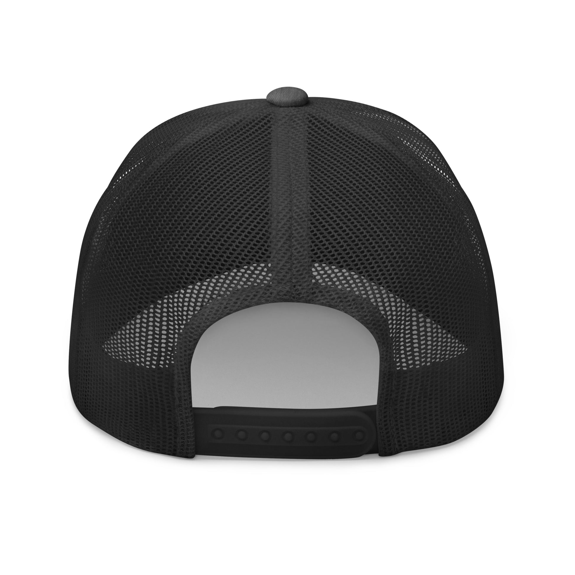 For the LOVE of Dogz - Embroidered Trucker Hat - Grey with White Design - In Dogz We Trust - Back View