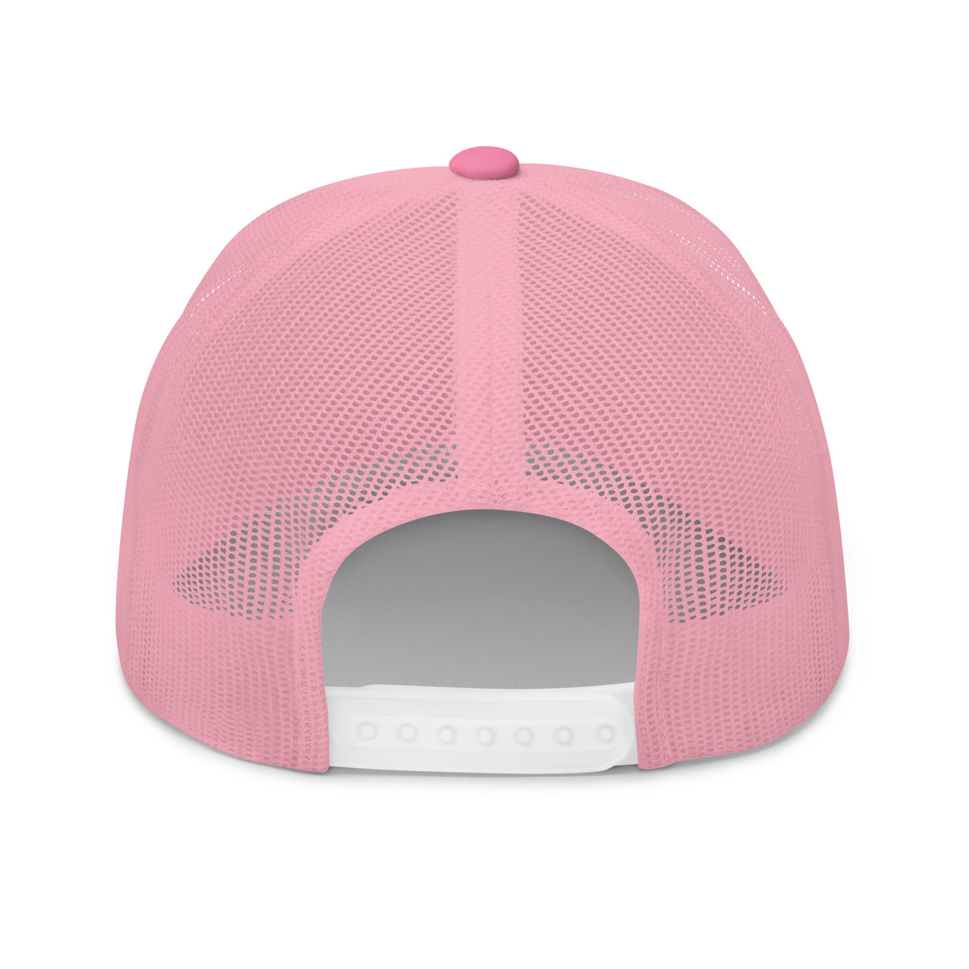 For the LOVE of Dogz - Embroidered Trucker Hat - Pink with White Design - In Dogz We Trust - Back View
