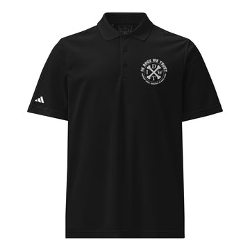 IDWT Performance Sport Polo - Unisex Black Adidas Moisture Wicking T-shirt - Front View
