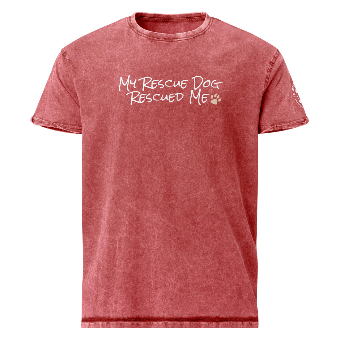 My Rescue Dog Rescued Me - Black Textured Unisex T-Shirt - In Dogz We Trust - Front View