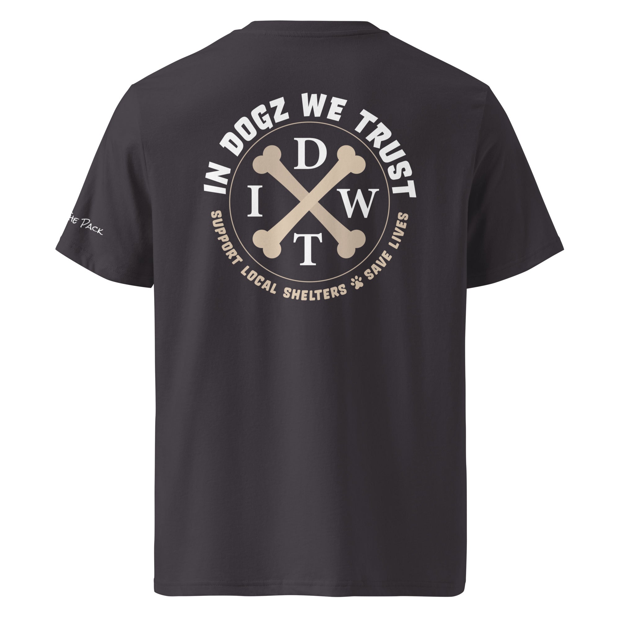 Alpha Proud Dog Mom - Women's Organic Cotton T-Shirt - Anthracite / Grey Color - In Dogz We trust - Back View