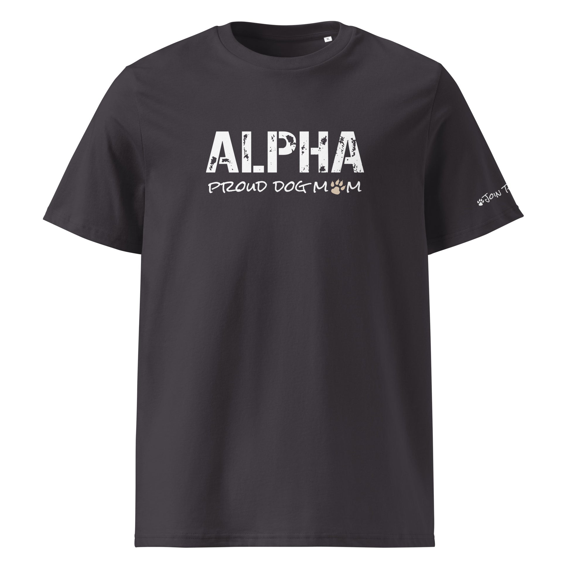 Alpha Proud Dog Mom - Women's Organic Cotton T-Shirt - Anthracite / Grey Color - In Dogz We trust - Front View