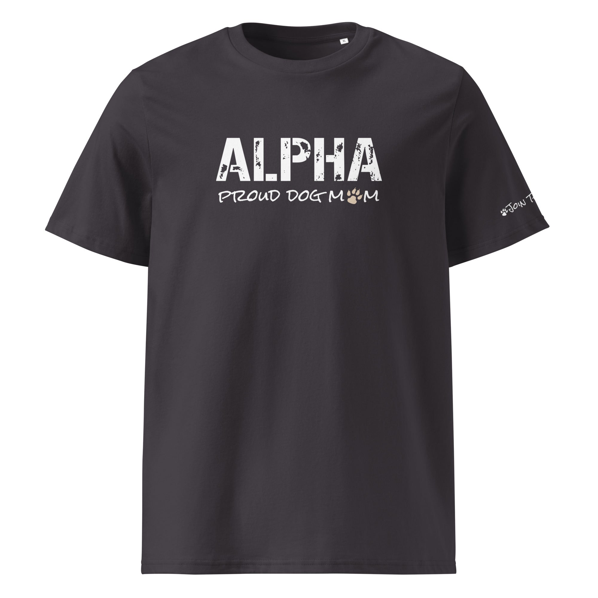 Alpha Proud Dog Mom - Women's Organic Cotton T-Shirt - Anthracite / Grey Color - In Dogz We trust - Front View