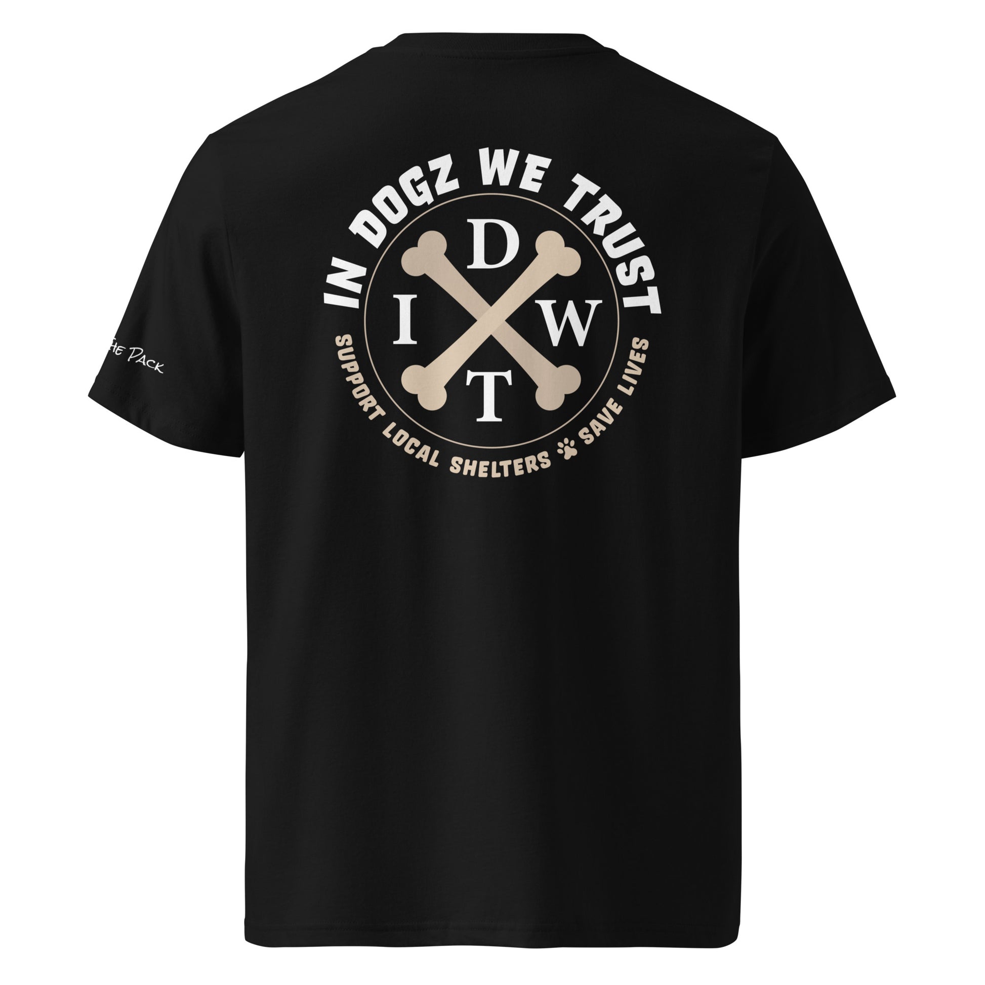 Alpha Proud Dog Mom - Women's Organic Cotton T-Shirt - Black Color - In Dogz We trust - Back View