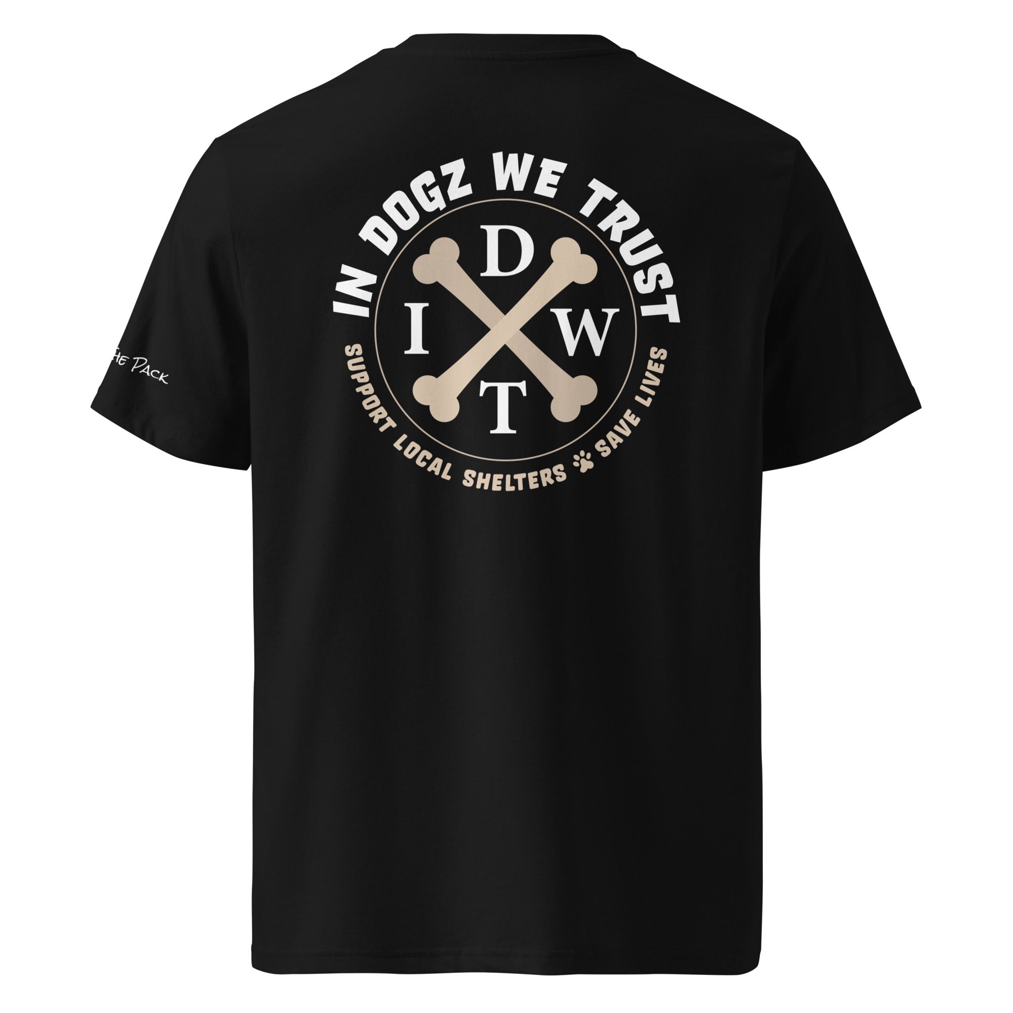 Alpha Proud Dog Mom - Women's Organic Cotton T-Shirt - Black Color - In Dogz We trust - Back View