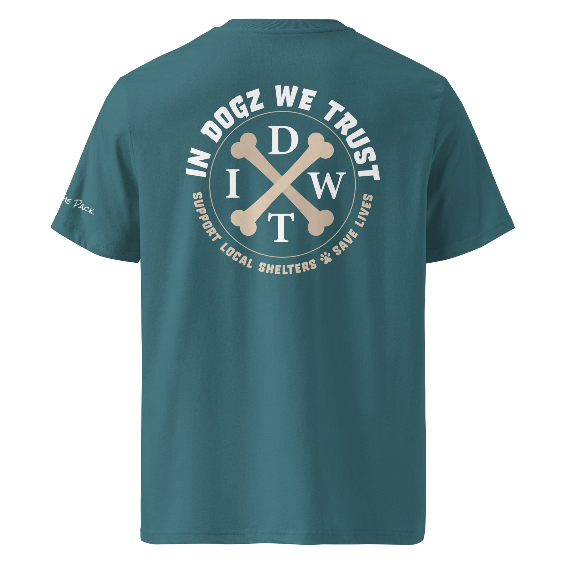 Alpha Proud Dog Mom - Women's Organic Cotton T-Shirt - Stargazer / Teal Color - In Dogz We trust - Back View