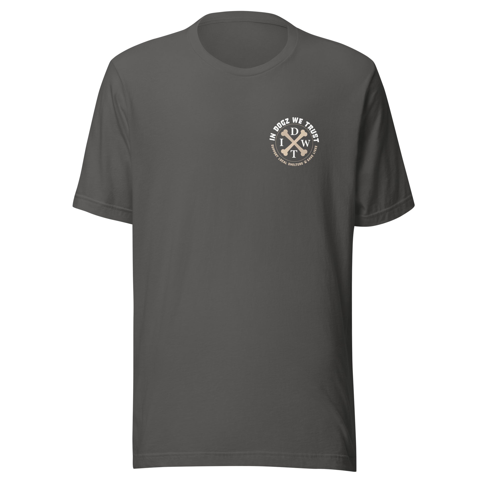Bushido Bark: Samurai Canine T-Shirt - Asphalt Color - In Dogz We Trust - Front View