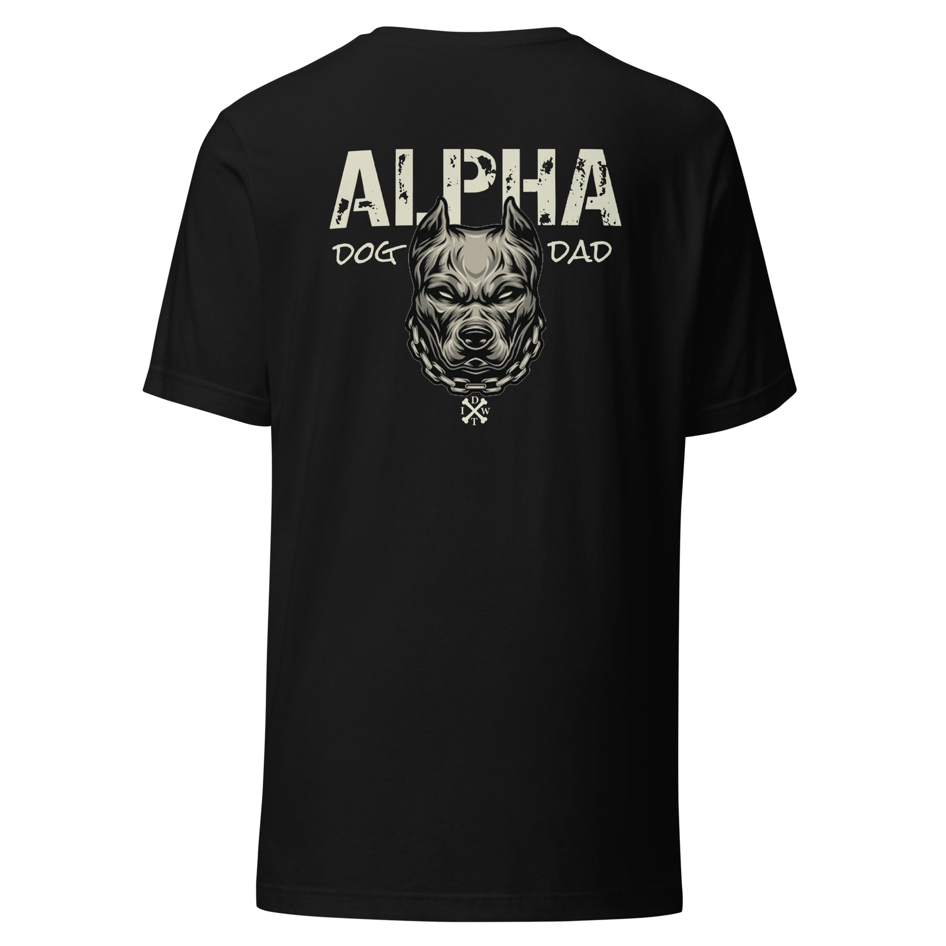 Alpha Dog Dad - Black with Bull Dog Design - Men's T-Shirt - In Dogz We Trust - Back View