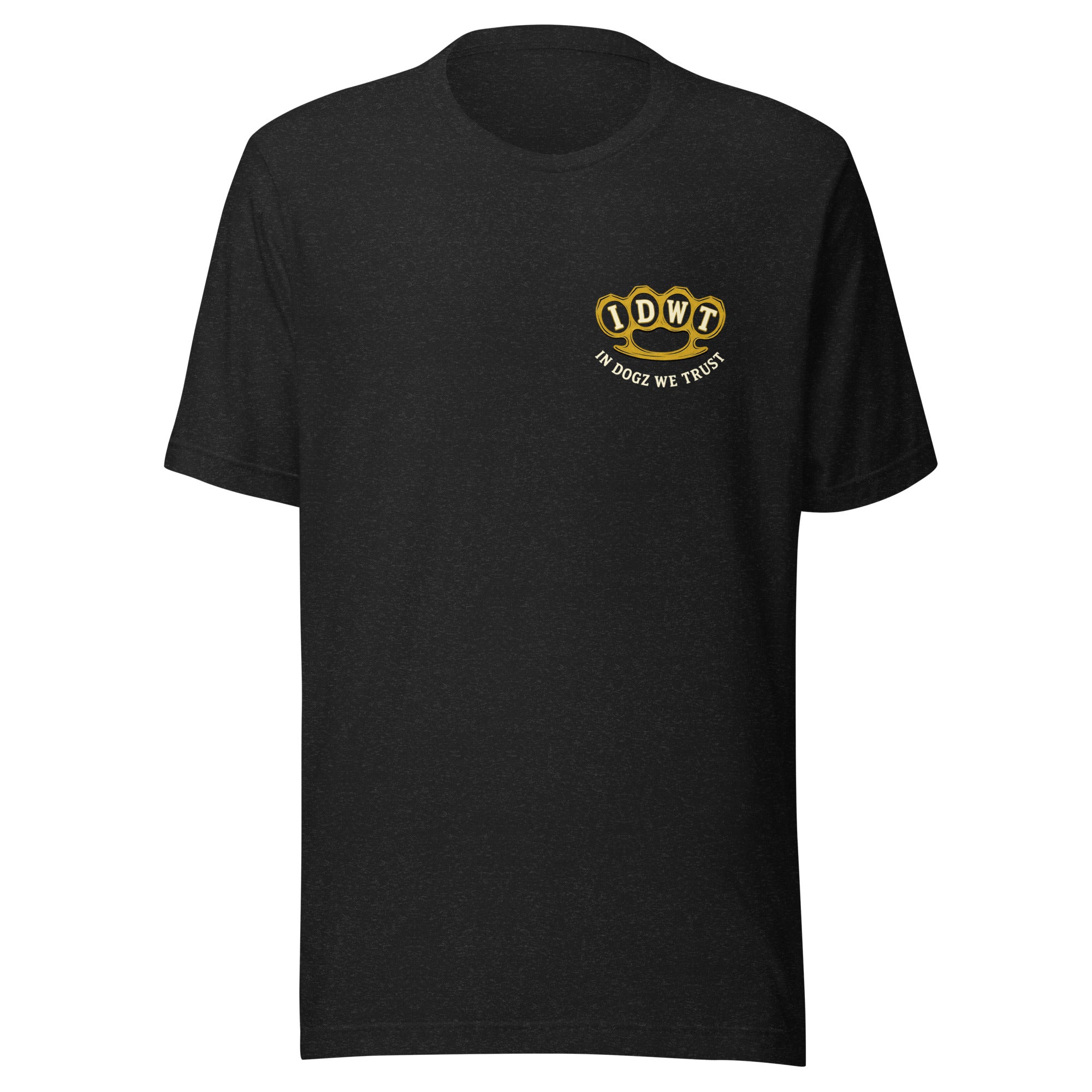 Harm a Dog & Find Out - Black Unisex T-Shirt - In Dogz We Trust - Front View