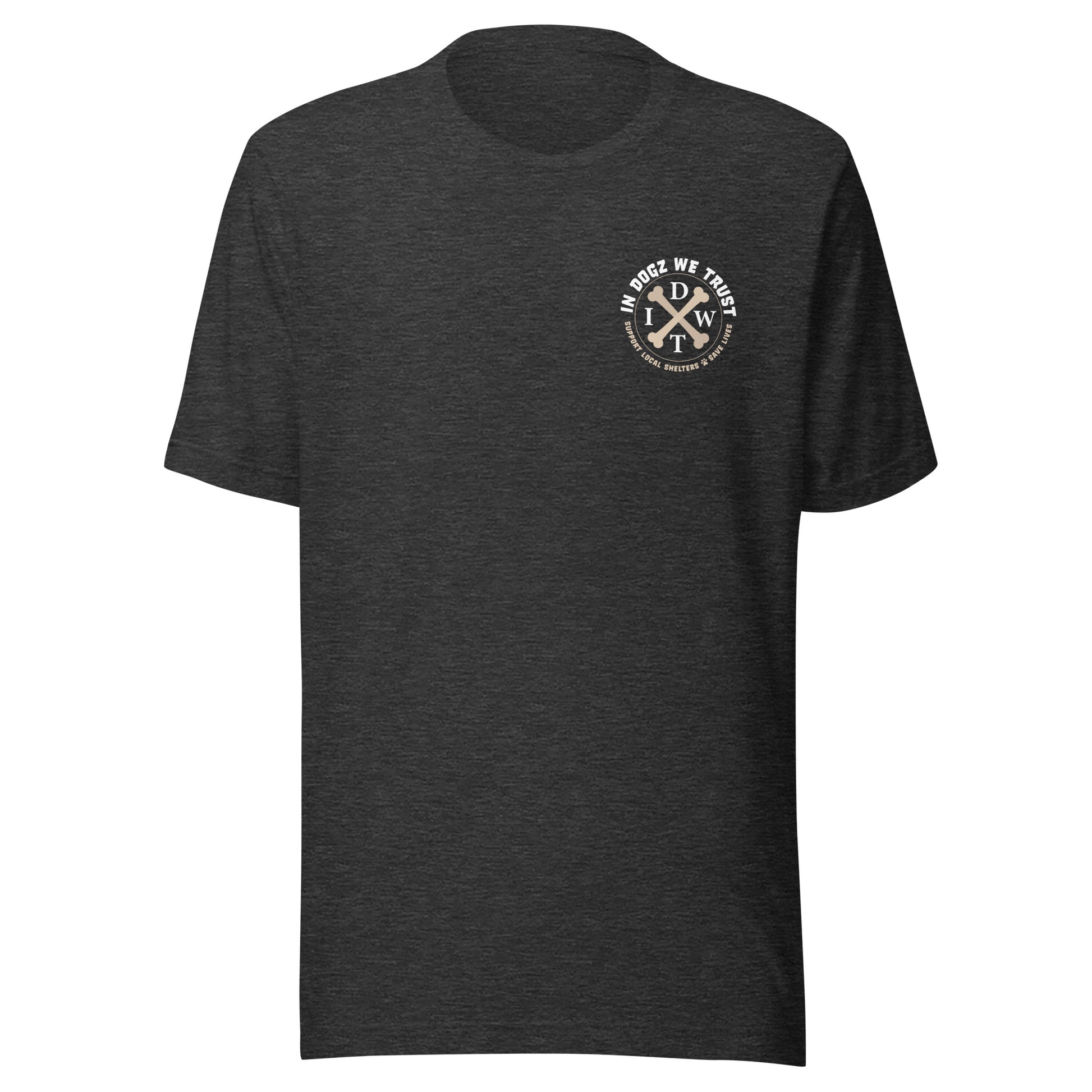 Alpha Dog Dad - Dark Grey Heather with Bull Dog Design - Men's T-Shirt - In Dogz We Trust - Front View
