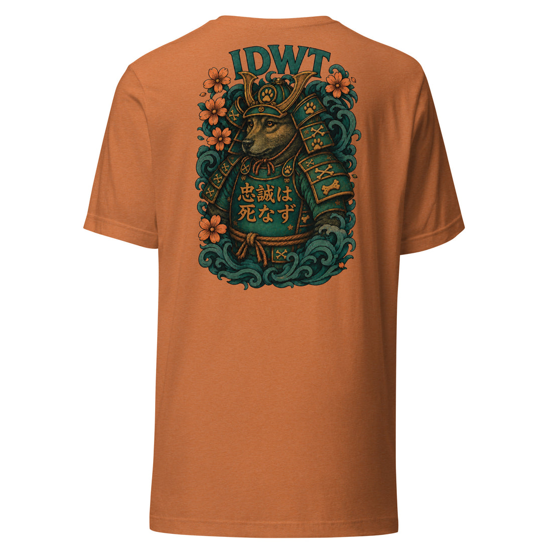 Bushido Bark: Samurai Canine T-Shirt - Pebble Color - In Dogz We Trust - Back View