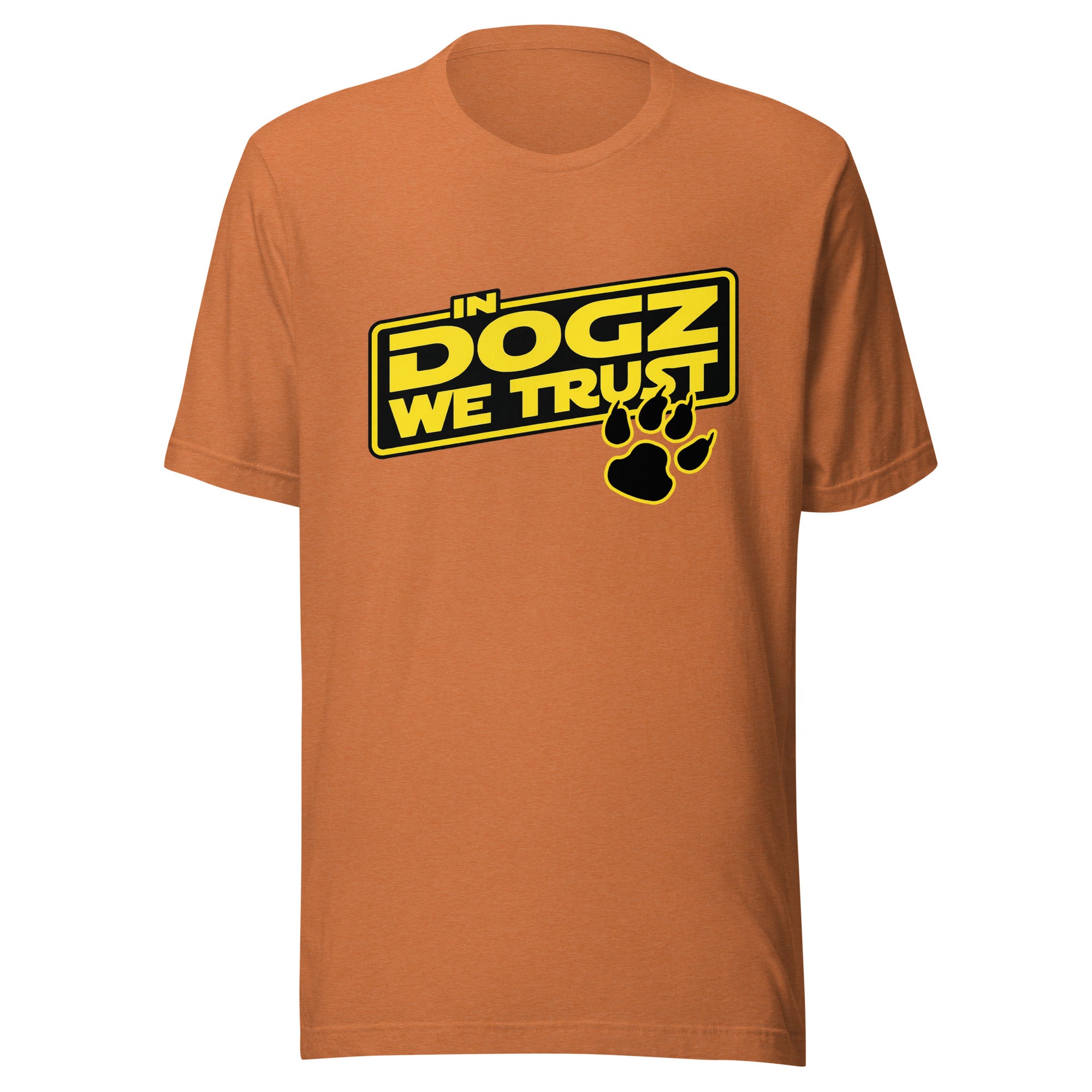 Boba Fettch - Star Wars Inspired Unisex Tee - Heather Autumn Orange - In Dogz We Trust - Front View