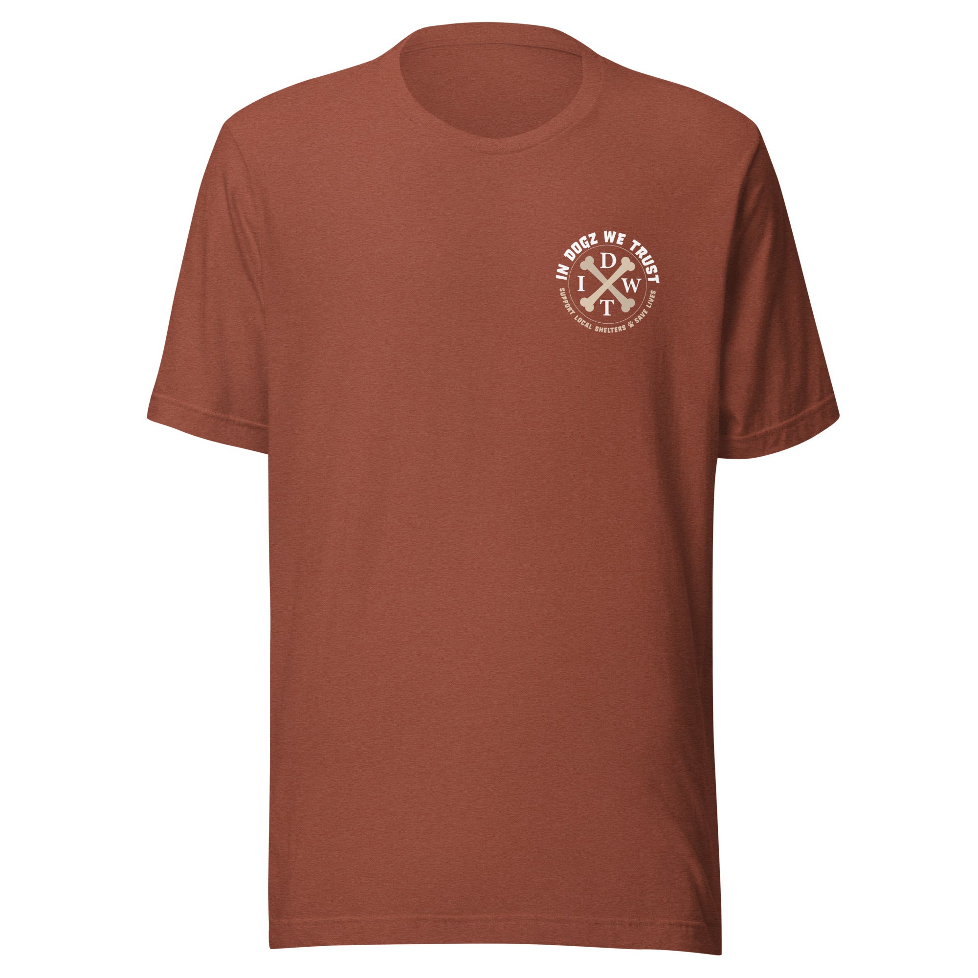 Alpha Dog Dad - Heather Clay Orange with Bull Dog Design - Men's T-Shirt - In Dogz We Trust - Front View