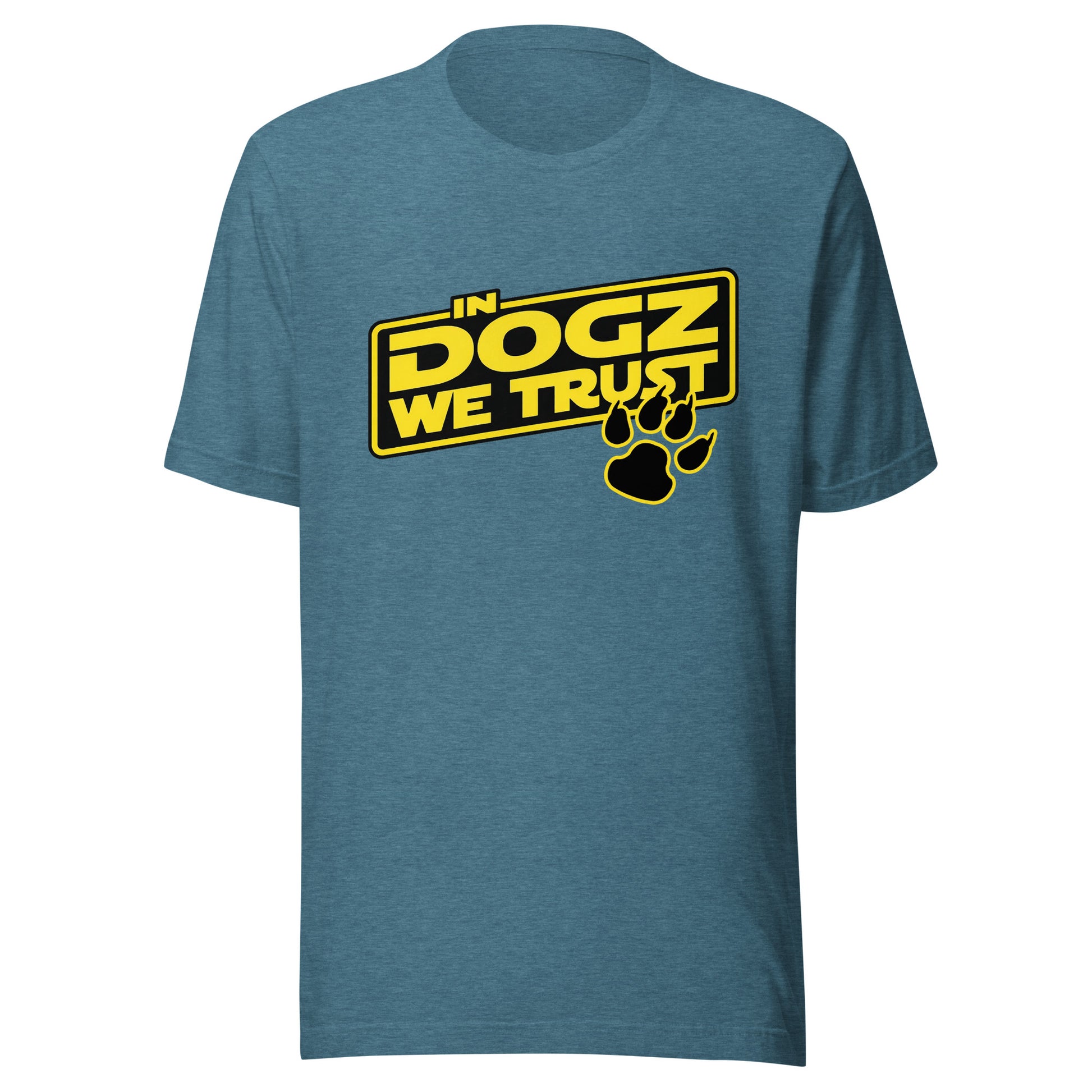 Boba Fettch - Star Wars Inspired Unisex Tee - Heather Deep Teal - In Dogz We Trust - Front View