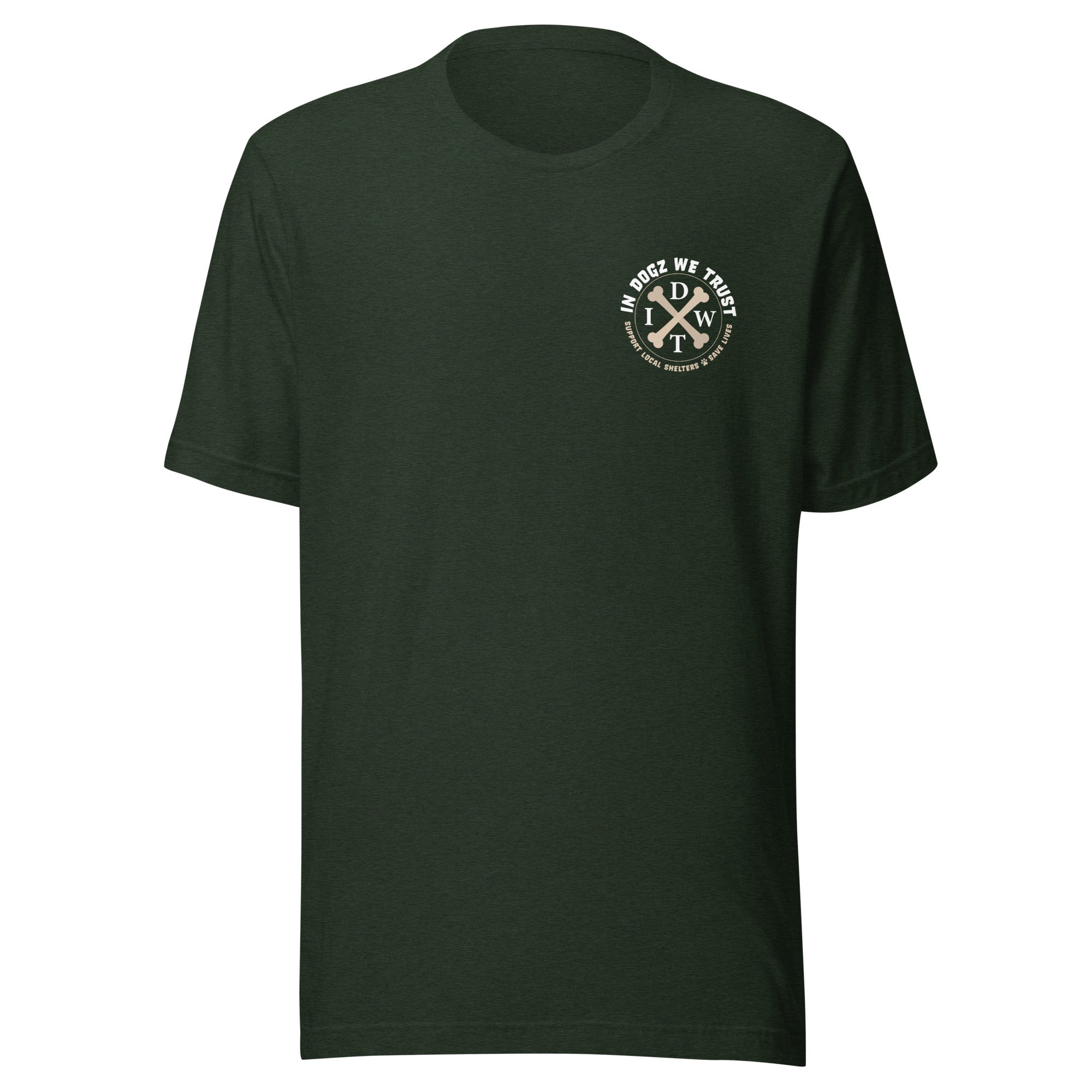 Alpha Dog Dad - Heather Emerald with Bull Dog Design - Men's T-Shirt - In Dogz We Trust - Front View