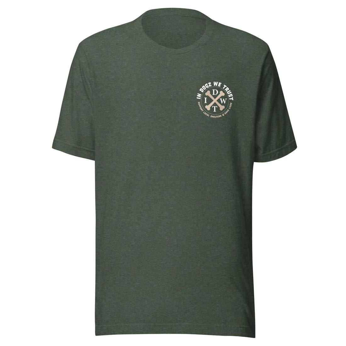 Alpha Dog Dad - Heather Forest with Bull Dog Design - Men's T-Shirt - In Dogz We Trust - Back View