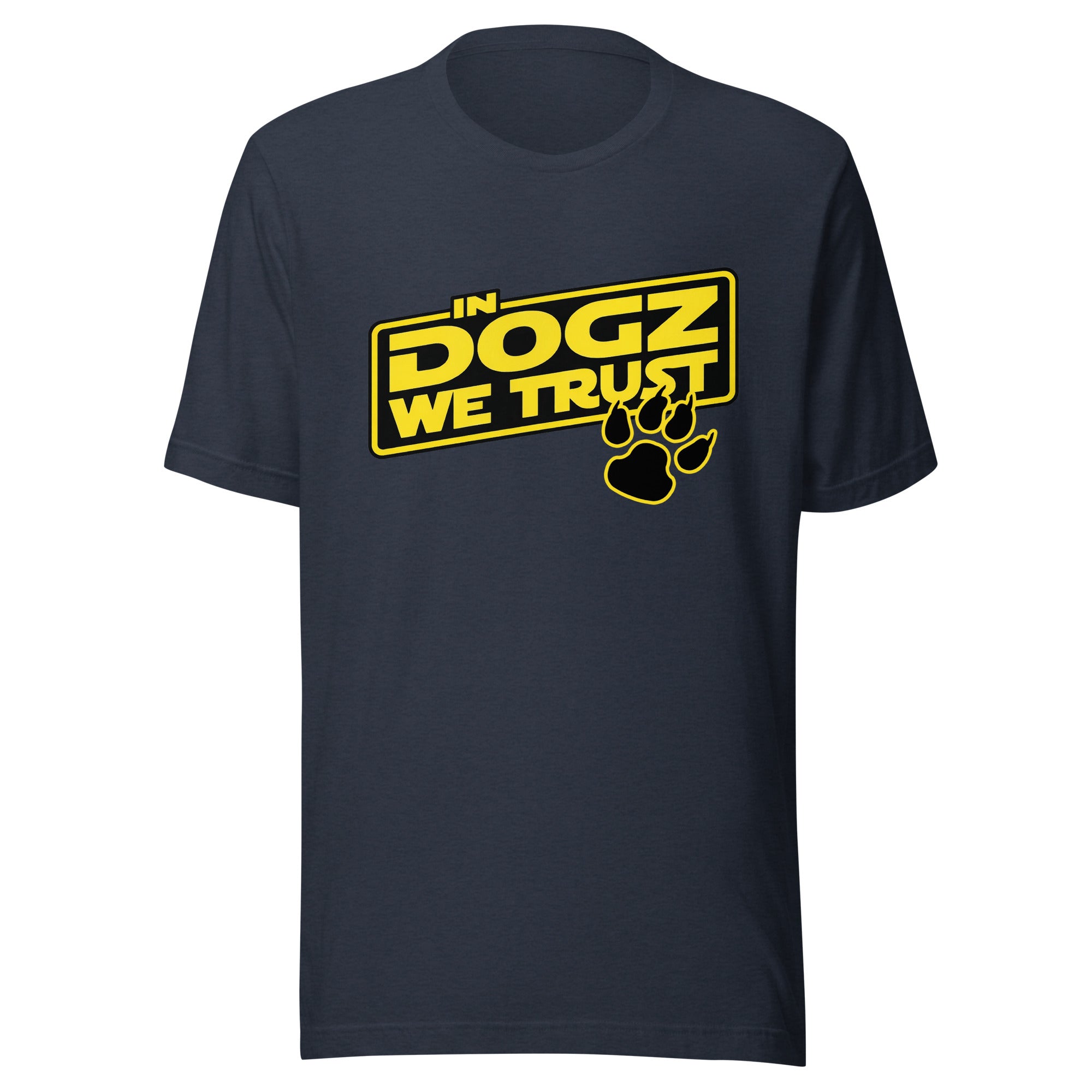 Boba Fettch - Star Wars Inspired Unisex Tee - Heather Navy - In Dogz We Trust - Front View