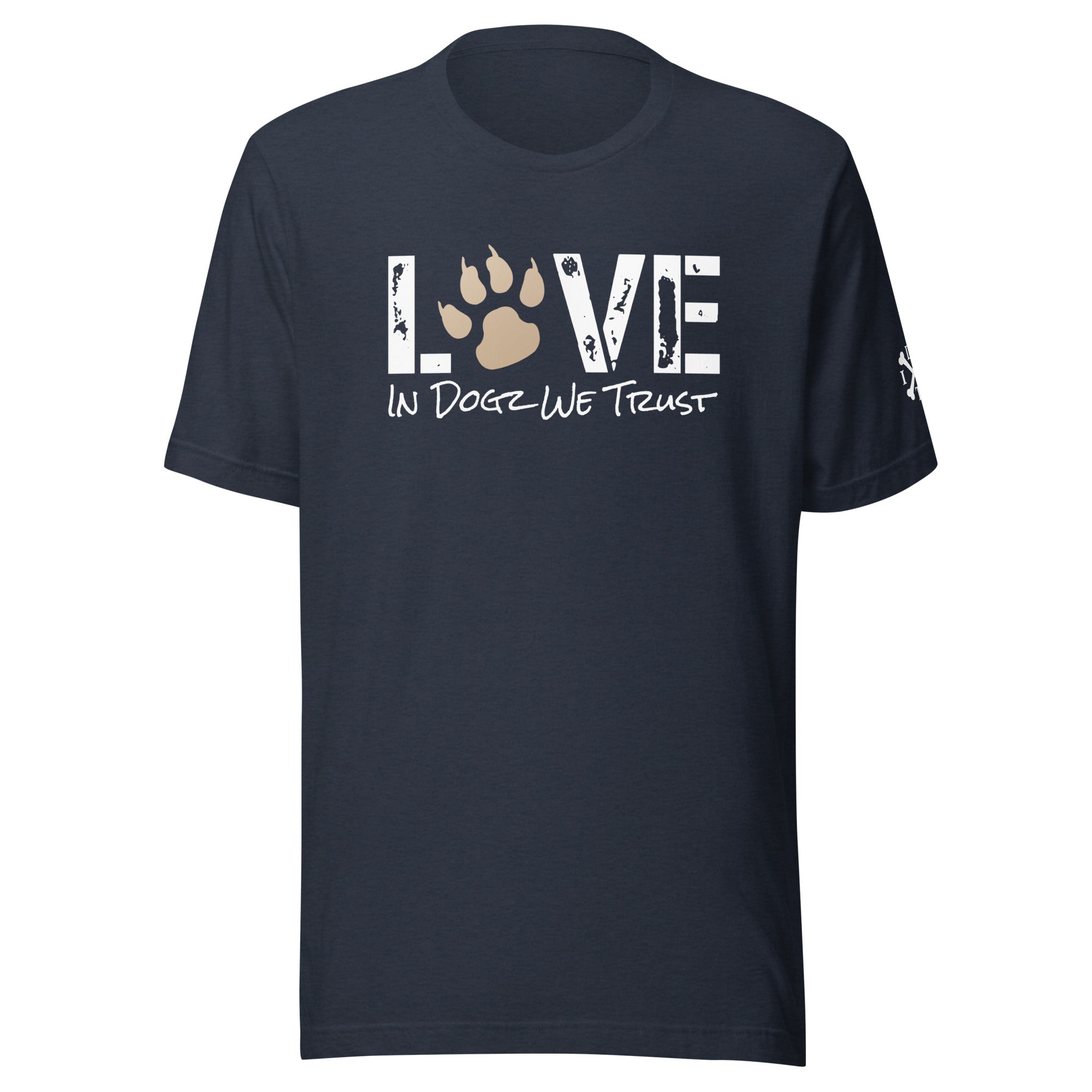 Life Is Better In A Pack - Unisex T-shirt - Heather Navy - In Dogz We Trust - Front View