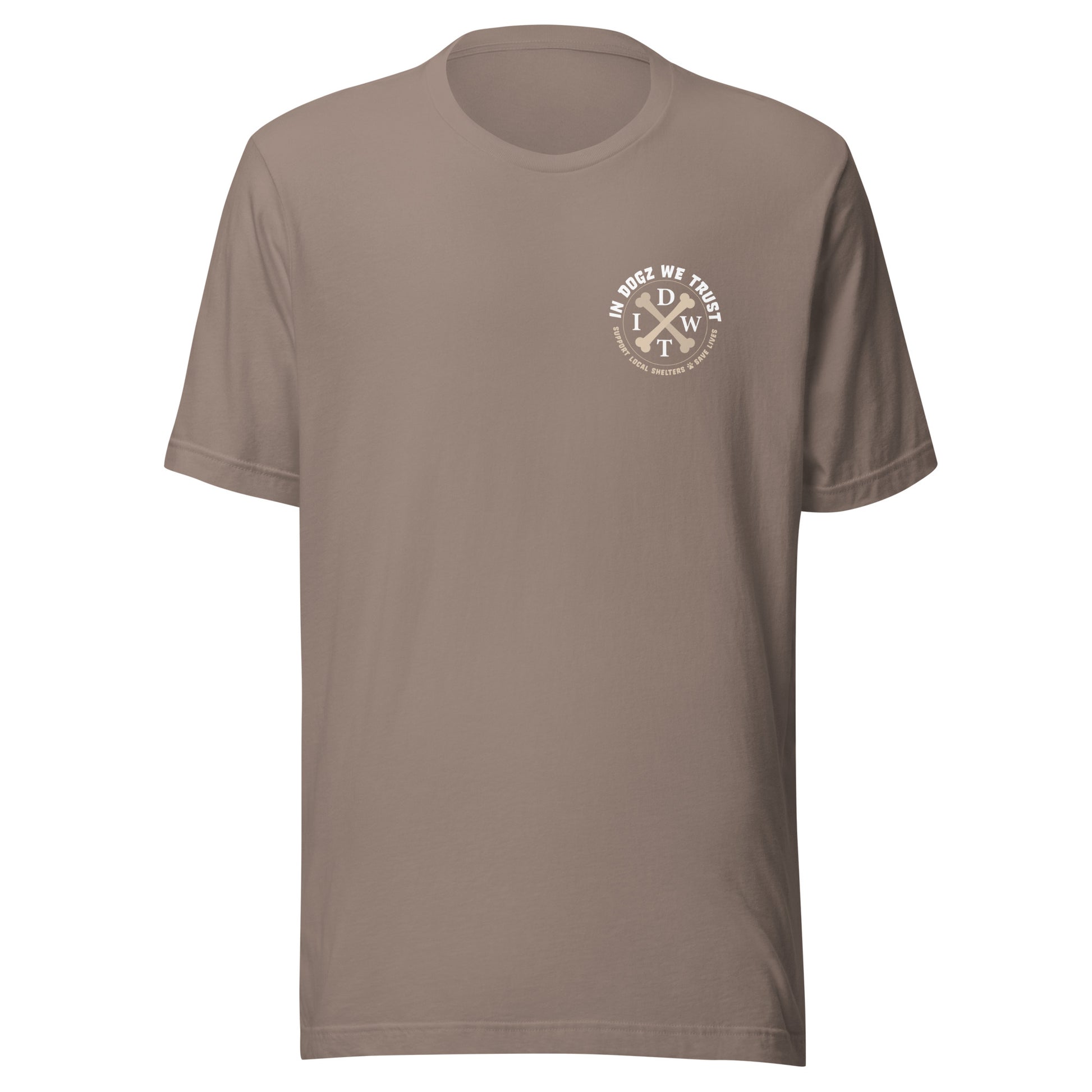 Bushido Bark: Samurai Canine T-Shirt - Pebble Color - In Dogz We Trust - Front View