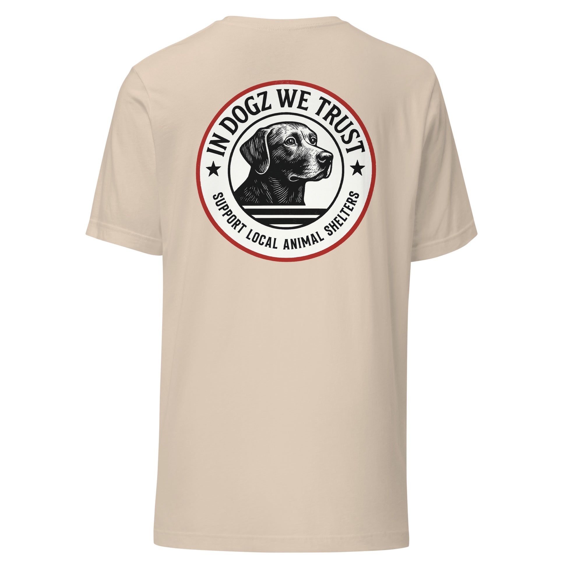 The Duke - Labrador Rescue Unisex T-Shirt - Soft Cream Color - In Dogz We Trust - Back View