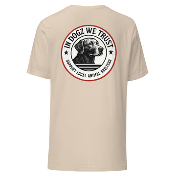 The Duke - Labrador Rescue Unisex T-Shirt - Soft Cream Color - In Dogz We Trust - Back View