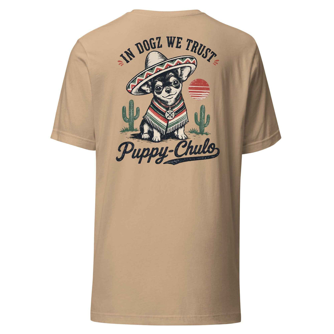 Puppy-Chulo Tee - In Dogz We Trust - Soft Cream - Back View