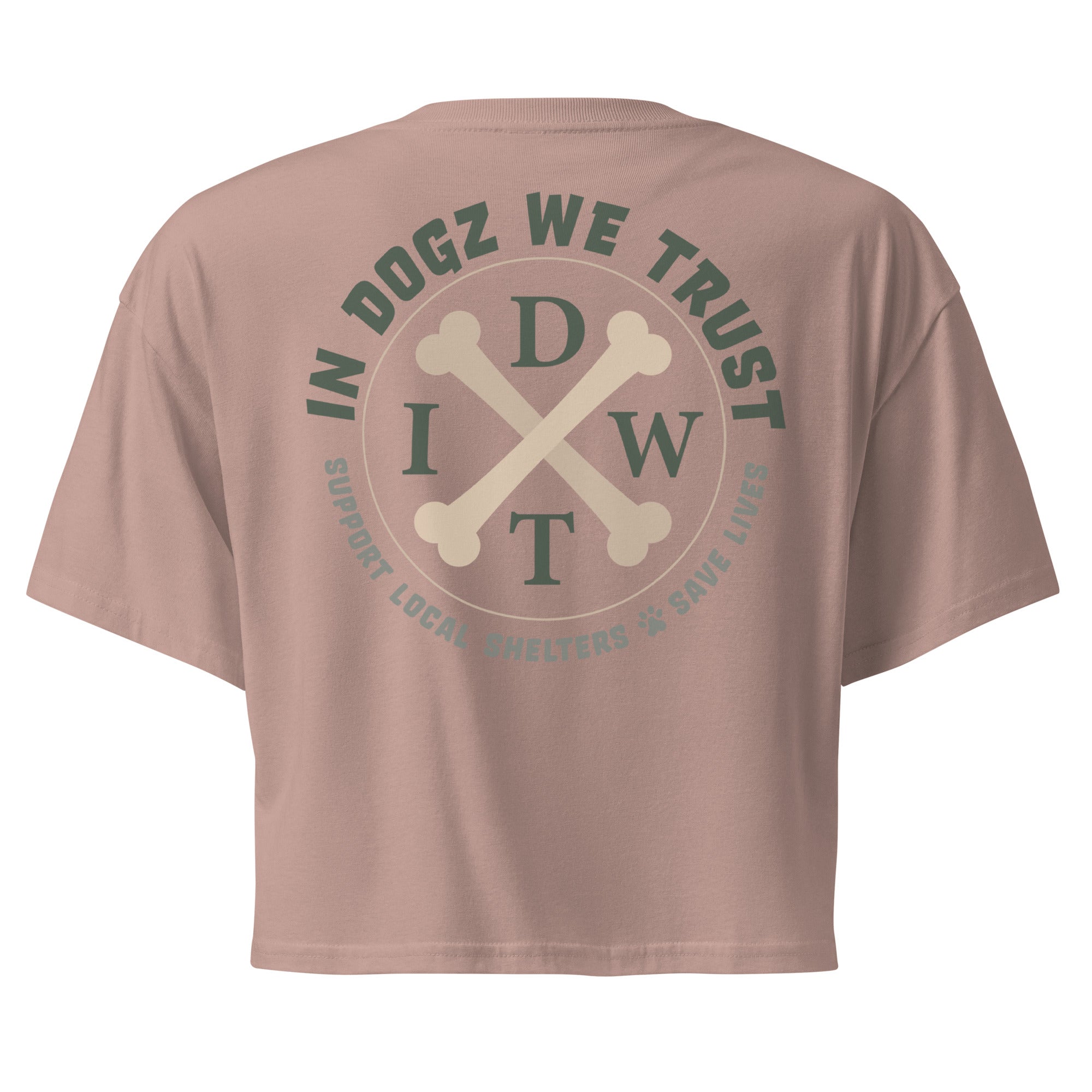 Join The Pack Crop Top T-Shirt - Hazy Pink - In Dogz We Trust - Back View