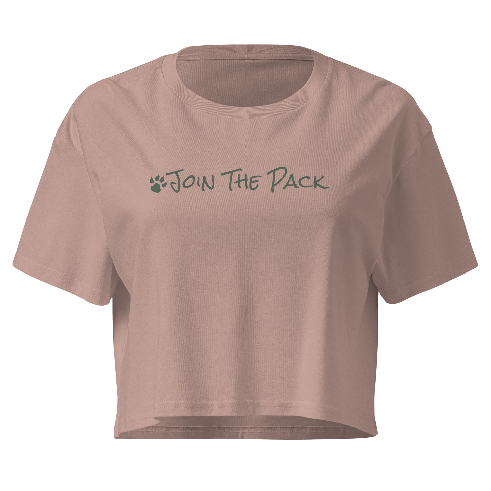 Join The Pack Crop Top T-Shirt - Hazy Pink - In Dogz We Trust - Front View