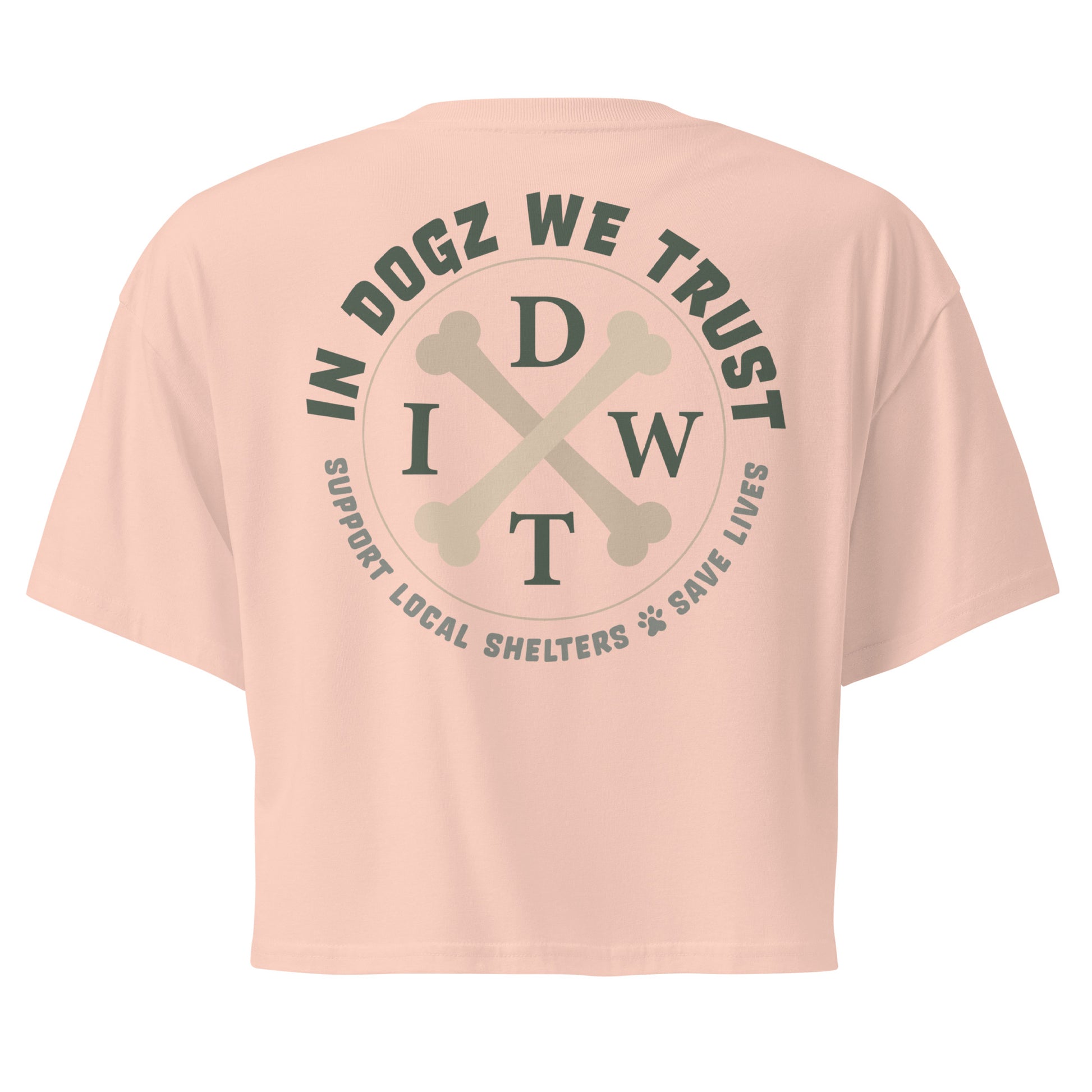 Join The Pack Crop Top T-Shirt - Pale Pink - In Dogz We Trust - Back View