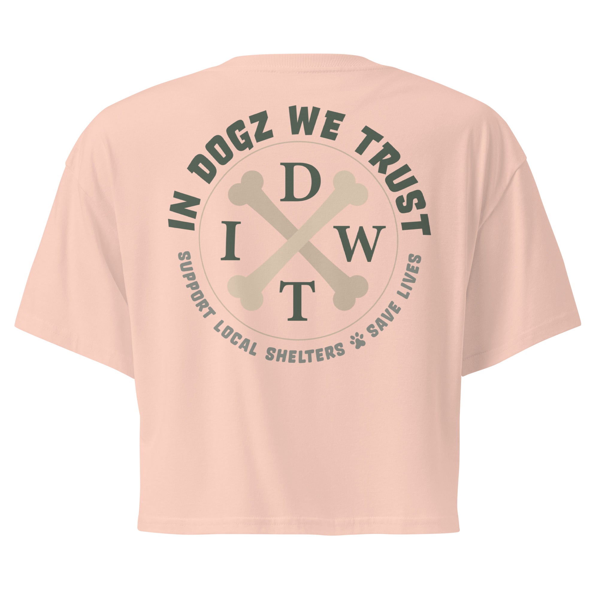 Join The Pack Crop Top T-Shirt - Pale Pink - In Dogz We Trust - Back View