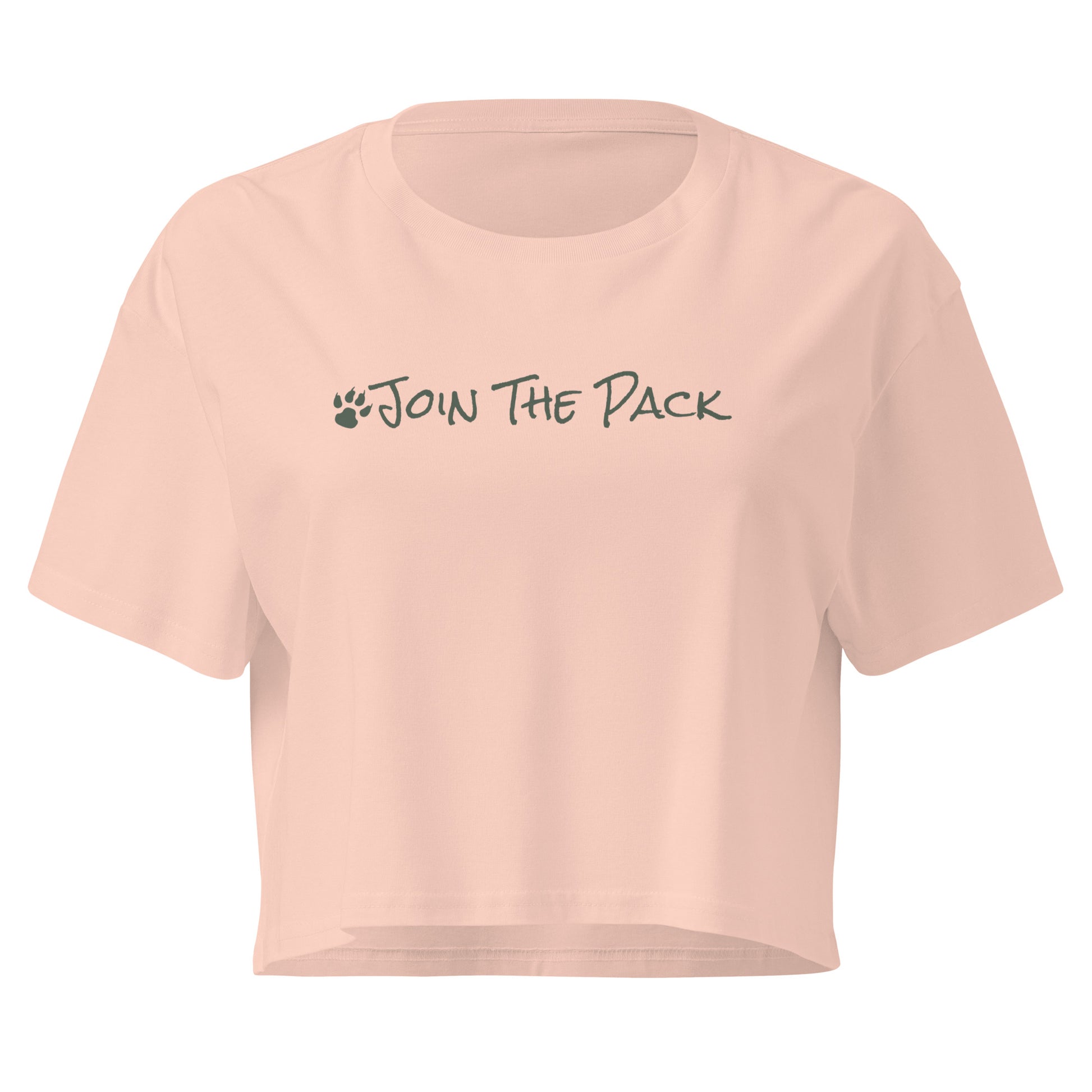 Join The Pack Crop Top T-Shirt - Pale Pink - In Dogz We Trust - Front View