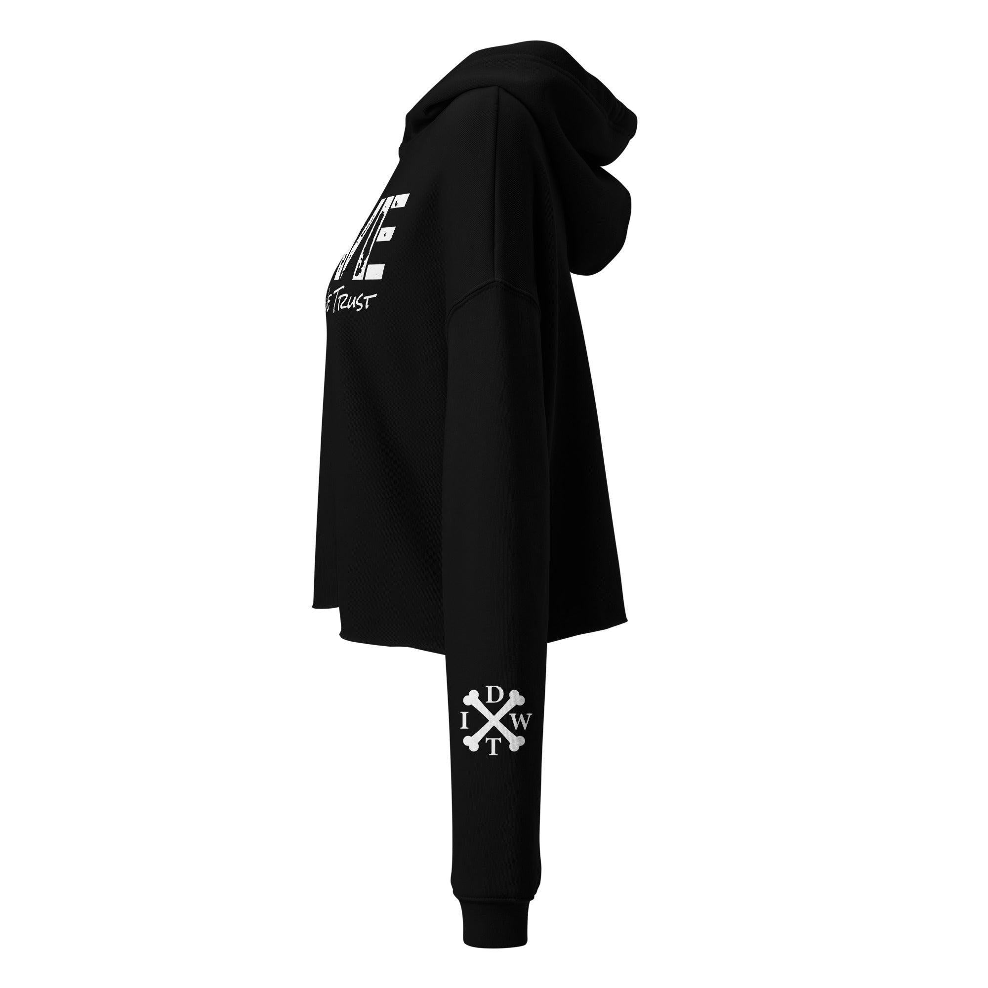 Puppy LOVE Crop Hoodie - Black - In Dogz We Trust - Side View