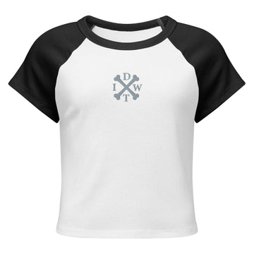 Embroidered IDWT Women’s Raglan Baby Doll Tee