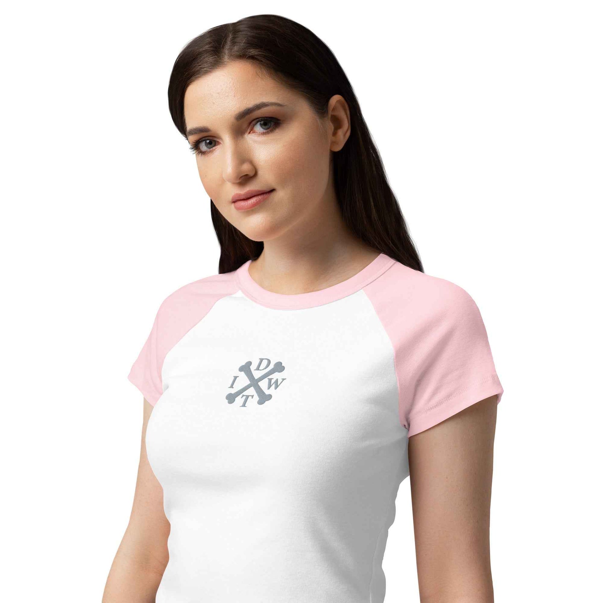 Embroidered IDWT Women’s Raglan Baby Doll Tee